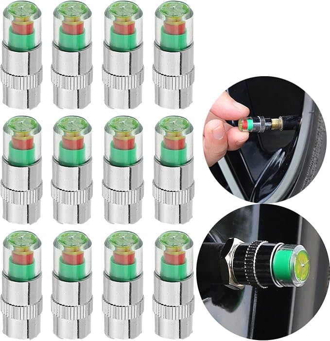 12pcs Car tire Pressure Monitor Valve stem Cap Sensor Indicator, 2.4Bar 36PSI by WedFeir