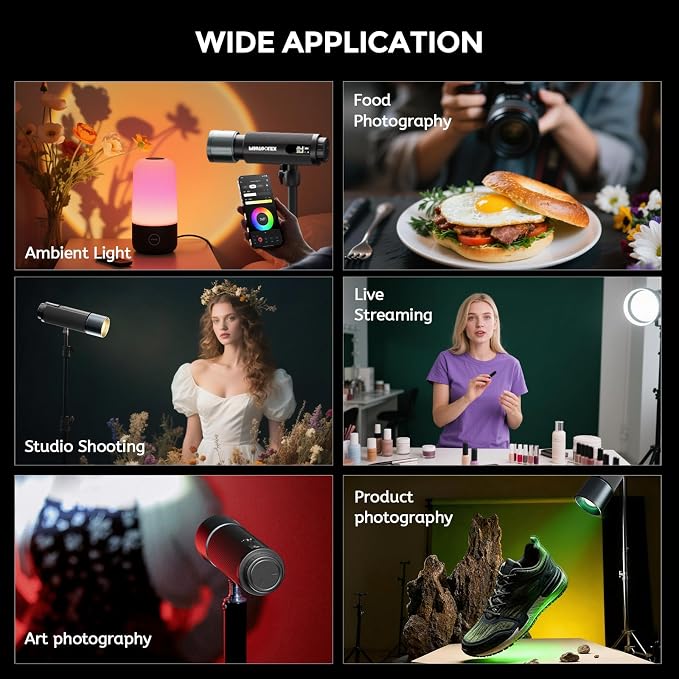 PHOTOOLEX PRO 12W Portable RGB Photography Spotlight, 360 ° Full Color - Image 4