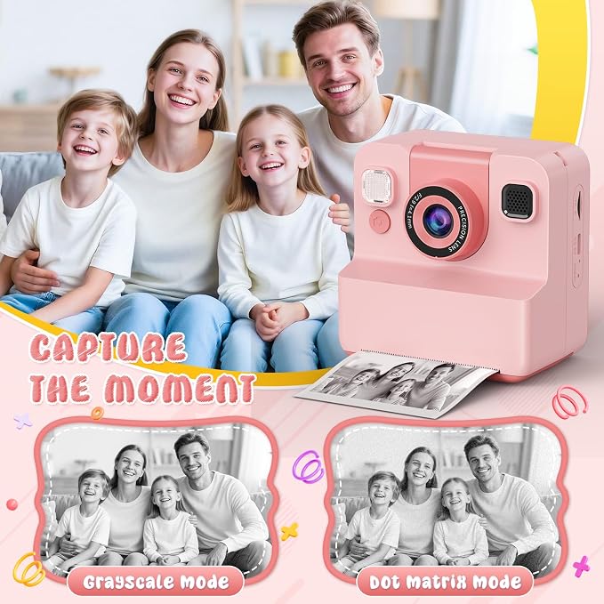Kids Camera Instant Print with Flip Lens, 1080P HD Video Inkless Toddler - Image 6