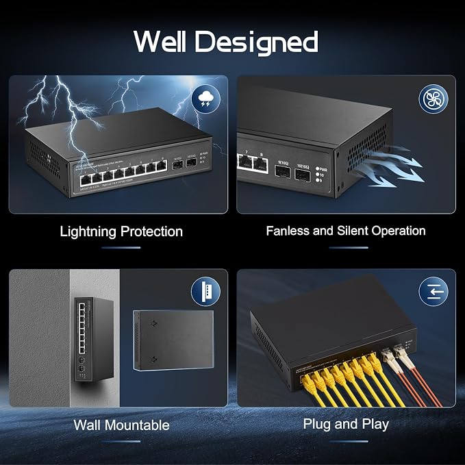 10 Port 2.5G Switch, 2x10G SFP+ Port, 8x2.5G Base-T Ports Compatible - Image 5