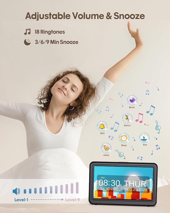Clock with Day and Date for Elderly, Dimmable Dementia Alzheimers Clocks for - Image 8