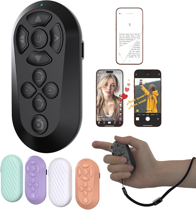 Wireless Remote Controller for iOS/Android Bluetooth Remote Control for TikTok by ZOZVO