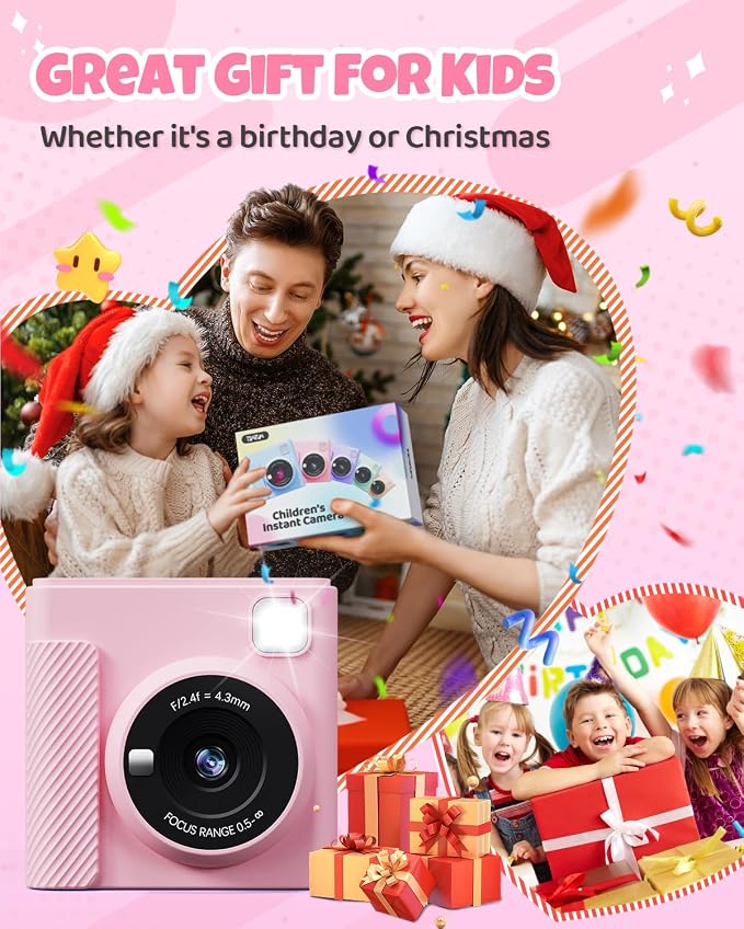 TIATUA Kids Instant Print Camera, Christmas Birthday Gifts - Image 6