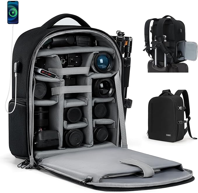 Cwatcun DSLR Camera Backpack，Large DSLR Camera Bag by FocusonCameraBag