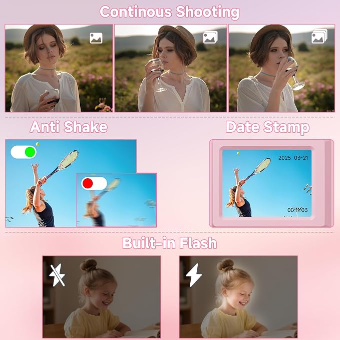 Digital Camera, 56MP 2.7K Dual-Screen Selfie Camera - Image 5