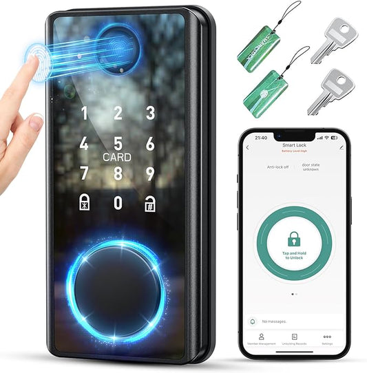 Keyless Entry Smart Deadbolt Lock – Keypad Fingerprint Touchscreen & App Control by PSOS