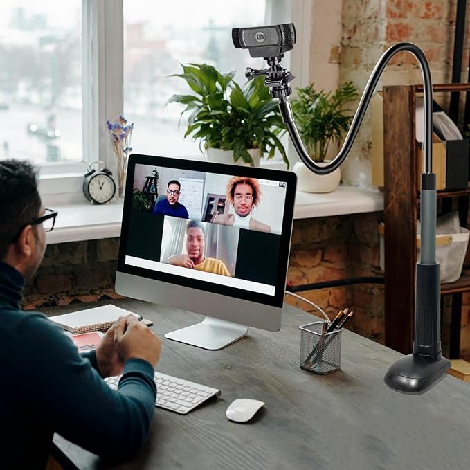30 Inch Webcam Stand Camera Mount, Upgraded Thick Base Flexible Gooseneck - Image 4