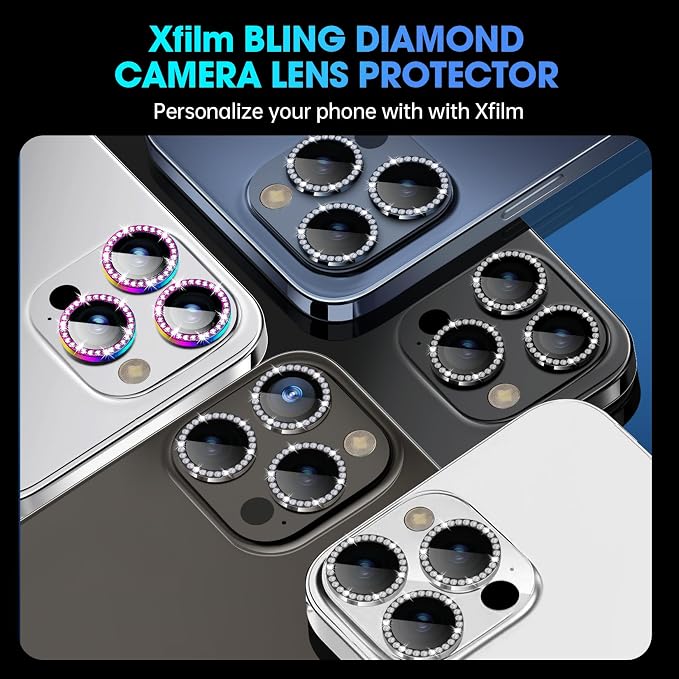 for iPhone 15 Pro/iPhone 15 Pro Max Camera Lens Protector Bling Individual - Image 6