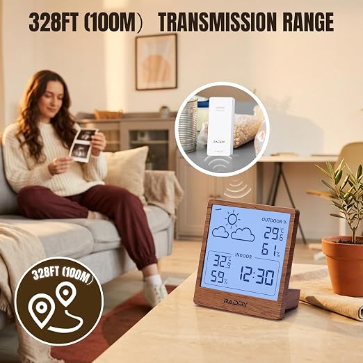 Raddy WF-50T Indoor Outdoor Thermometer Hygrometer Wireless Weather Station - Image 4