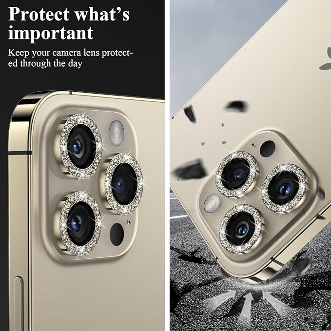 YWXTW Designed for iPhone 14 Pro/iPhone 14 Pro Max Camera Lens Protector Bling - Image 6