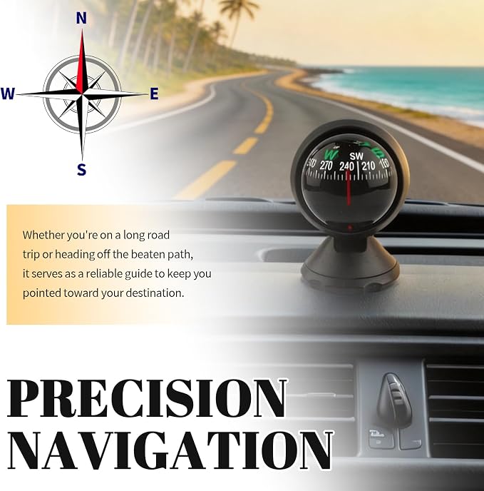 2026 Upgraded Car Compass Dashboard, Adjustible Ball Compass - Image 3