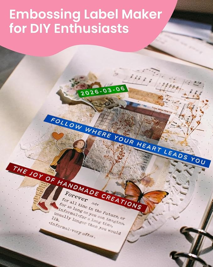 Embossing Label Maker Manual, Vintage Embossed Label Maker Pink, Retro Embosser - Image 9
