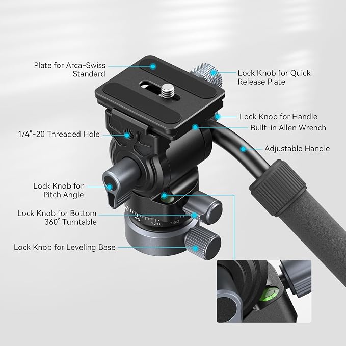 SmallRig Video Head with Leveling Base, Quick Release Plate - Image 3