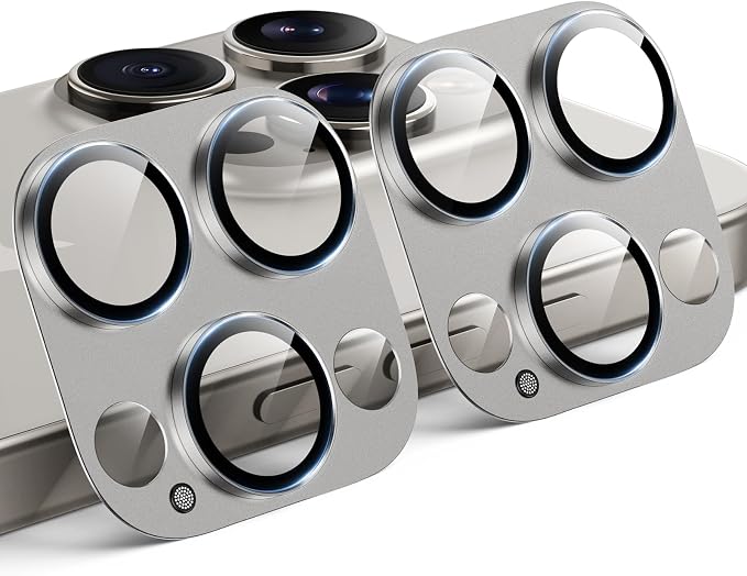 TAURI 2 Pack for iPhone 16 Pro Max/16 Pro Camera Lens Protector, Full Coverage by TAURI