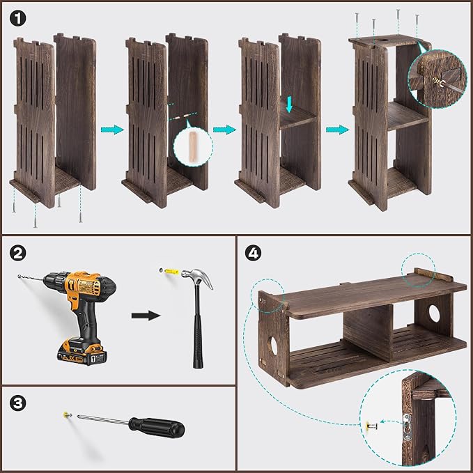 Floating Shelves Projector Shelf Rack PlayStation Wall Mount Holder TV Stand - Image 5