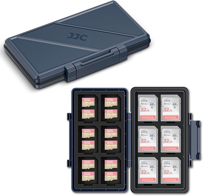 Blue 36 Slots Memory Card Case Water-Resistant Anti-Shock Memory Card Wallet by JJC