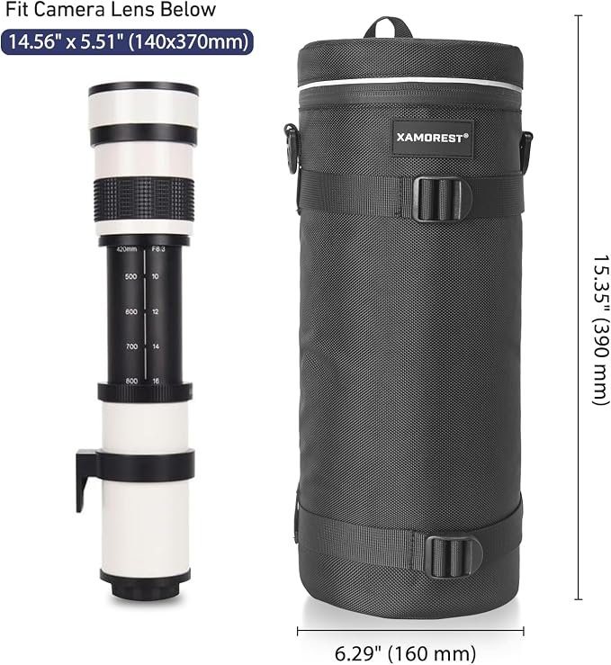 Camera Lens Case Bag for Photographyers, Zipper Waterproof Lens Protective - Image 2
