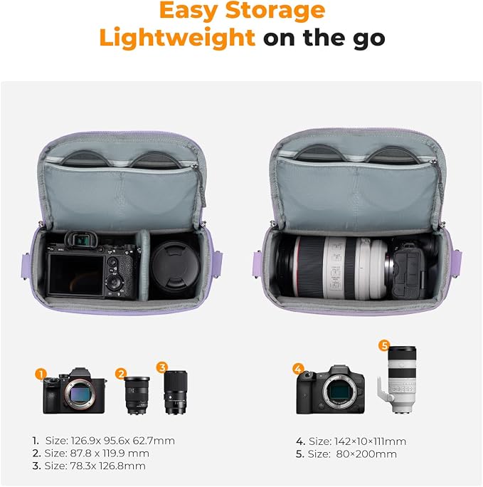 K&F CONCEPT Camera Sling Bag Small Crossbody Camera Case DSLR/SLR/Cute Compact - Image 3