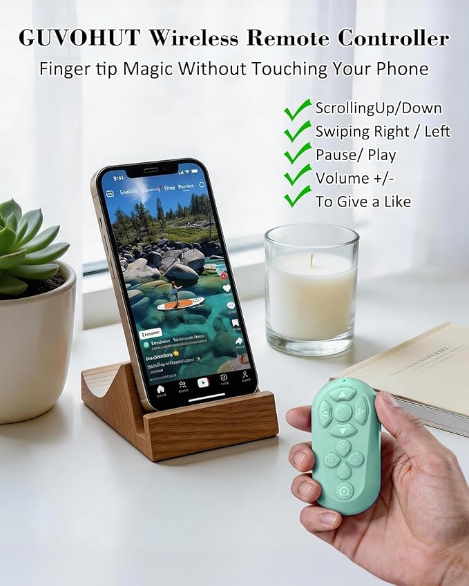 Bluetooth Remote Controller for TikTok Scrolling/Camera/Video Recording/Kindle - Image 2