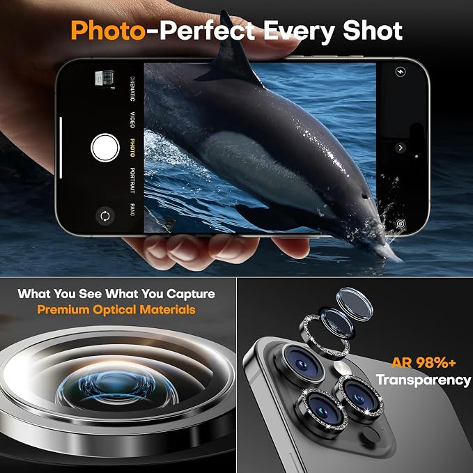 for iPhone 16 Pro/iPhone 16 Pro Max Camera Lens Protector, Tempered Glass - Image 4