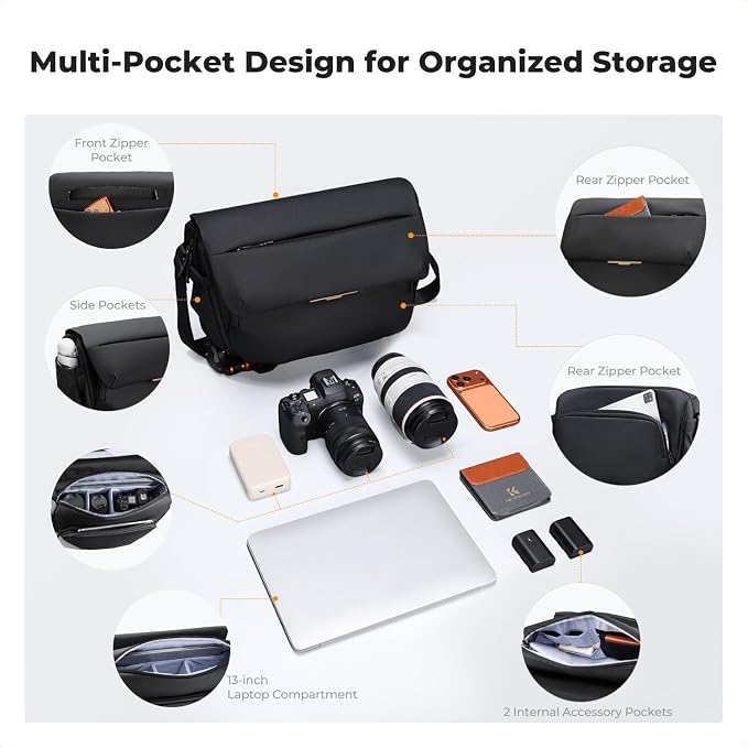 K&F CONCEPT Camera Sling Bag, 15L Camera Bags - Image 3