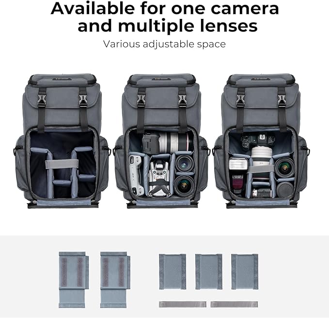 K&F CONCEPT Camera Backpack, Hard Shell Camera Bag, Large Capacity Photography - Image 2