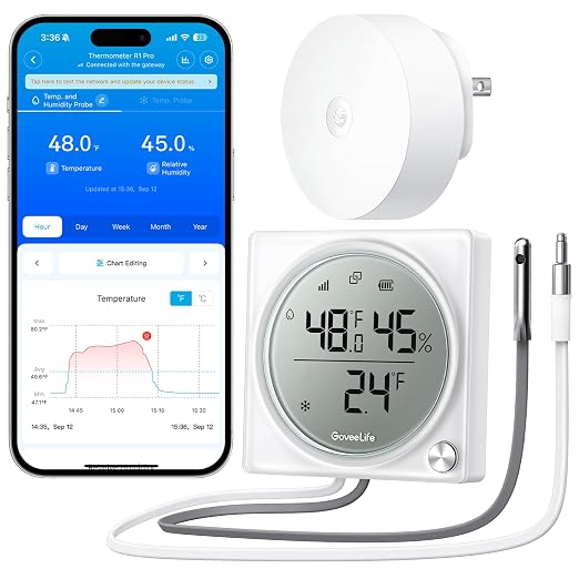GoveeLife 2.0 WiFi Refrigerator Thermometer by GoveeLife