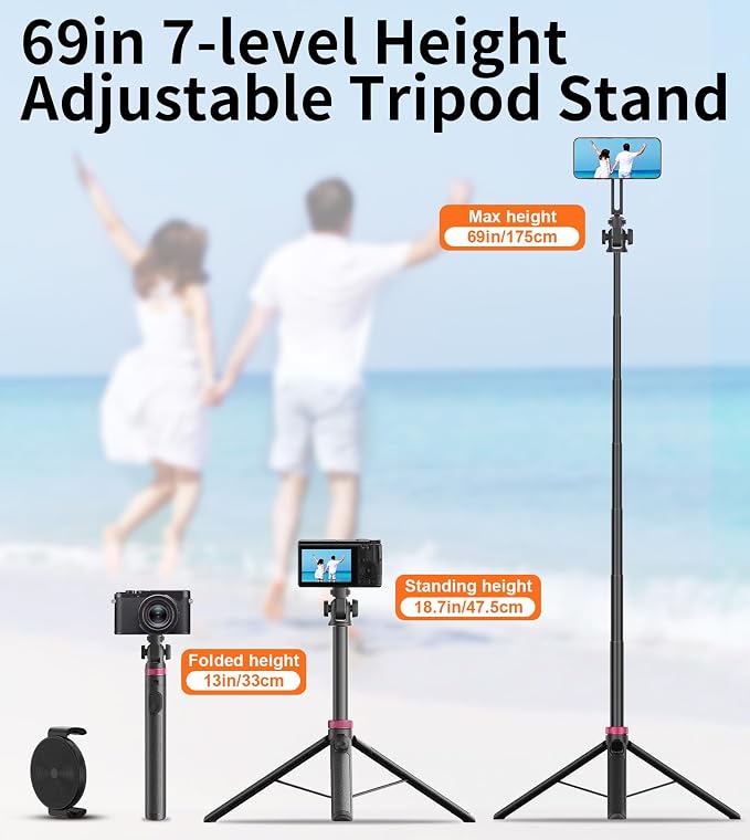 69" Monopod & Magnetic Phone Tripod - Image 4