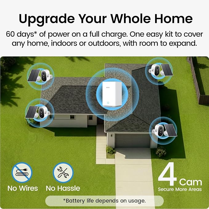 aosu Solar Security Cameras Wireless Outdoor, 2K HD Home Security Camera System - Image 3