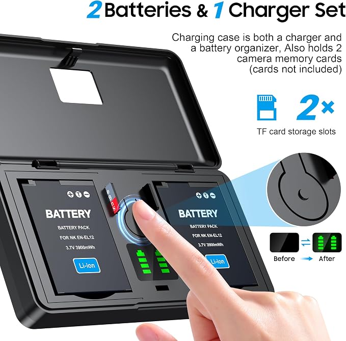 EN-EL12 Battery and Charger Set, Camera Accessories - Image 2
