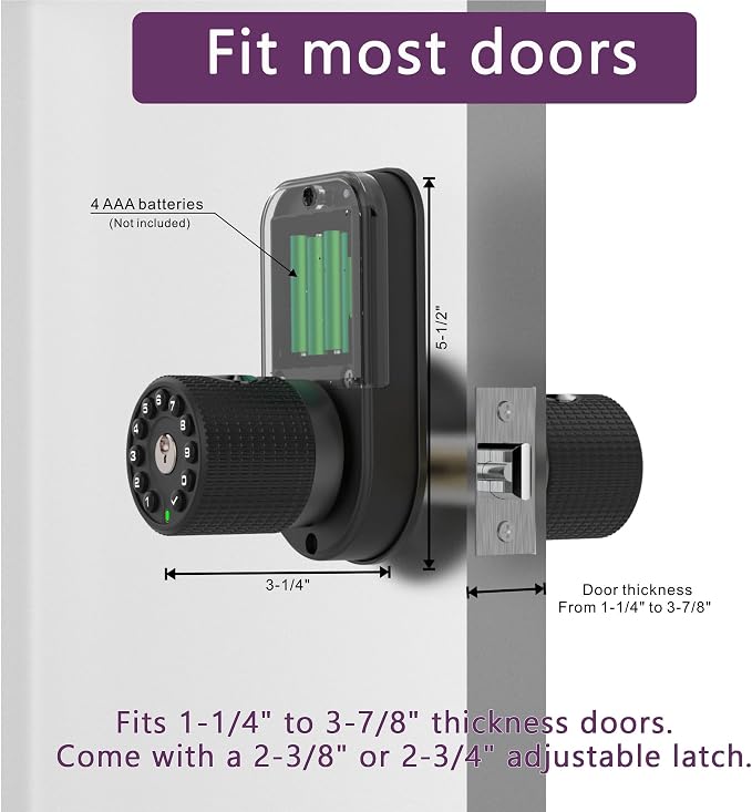 BOTHSTAR Double Sided Keyless Door Knob Lock - Image 5