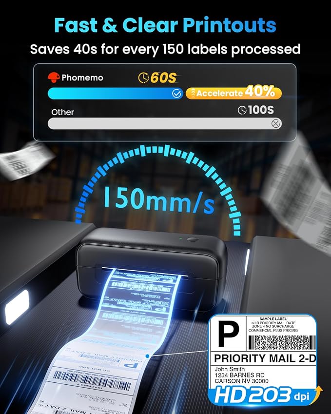 Phomemo Shipping Label Printer- 4x6 Bluetooth Thermal Address Label Printer - Image 4