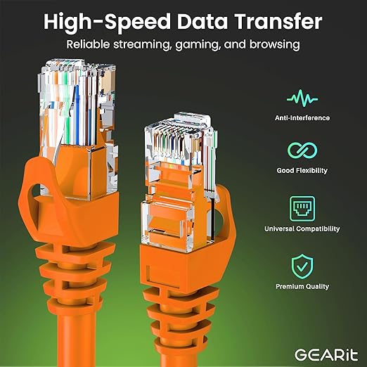 GEARit Cat 6 Ethernet Patch Cable 2 ft Orange - Image 3