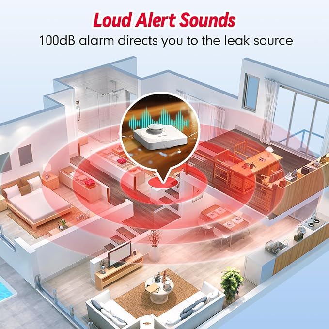 WiFi Water Leak Detector, Hub & Water Leak Sensor 3 Pack, Wireless Siren Alarm - Image 7