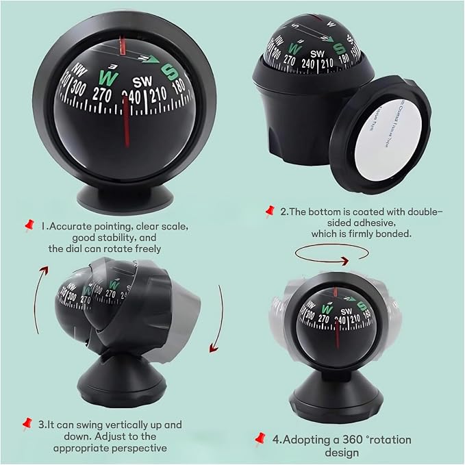 Car Compass, Night Vision Electronic Digital Compass, Direction Guidance - Image 6