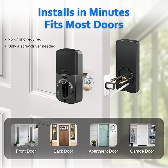 Smart Door Lock Deadbolt, Keyless Entry Door Lock - Image 7
