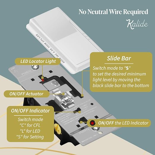 TOPGREENER Kalide Dimmer Light Switch, LED Dimmer Switch, Full Range Dimming - Image 4