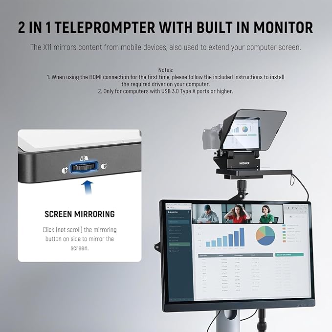 NEEWER 2 in 1 Teleprompter 11 Inch - Image 3