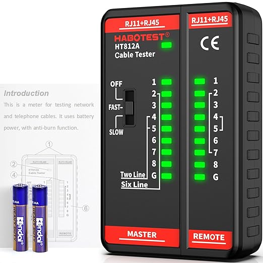 Network Ethernet Cable Tester for LAN RJ45 RJ11 CAT5 CAT5E CAT6 CAT6A CAT7 by YOJOCK