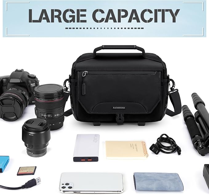 RAINSMORE Camera Bag, Small DSLR/SLR/Mirrorless Camera Sling Bag Waterproof - Image 8