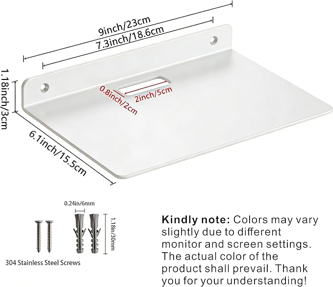 Floating Shelves for Wall, Small Black Shelves Wall Mounted Shelf for Bathroom - Image 3