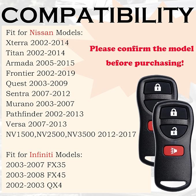 SUPALAND Keyless Entry Remote Control Key Fob Replacement Fits - Image 3