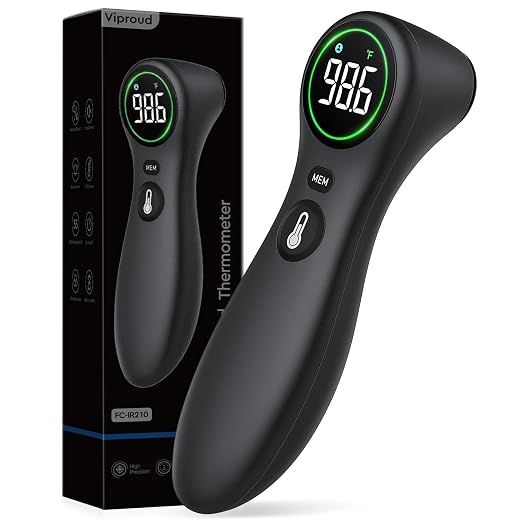 No-Touch Thermometer for Adults and Kids, 1-Second Fast Reading, Color-Coded by Viproud