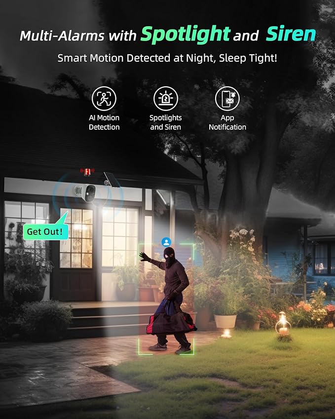 MaxiViz Solar Camera Outdoor Wireless, 2.4G Wi-Fi Security Camera - Image 5