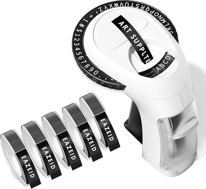 Embossing Label Maker, Vintage Manual Embossed Labeler by EazeID