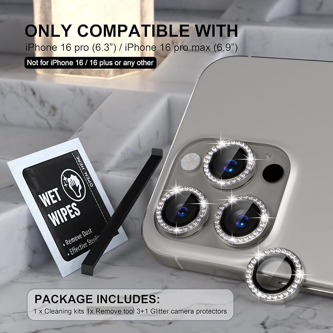 Choiche Compatible for iPhone 16 Pro/iPhone 16 Pro Max Camera Lens Protector - Image 2