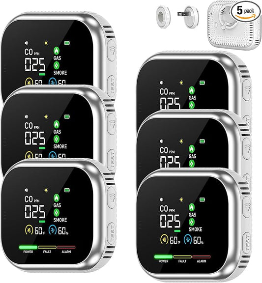 6 in 1 Indoor Air Quality Monitor, Portable Real-Time by WBQHEC