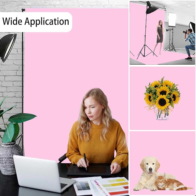 Pink Photo Backdrop for Photoshoot, Fabric Background for Product Photography - Image 2