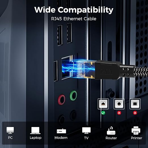 Cat 8 Ethernet Cable 30FT, High-Speed Braided Internet Cable Network Cord - Image 7