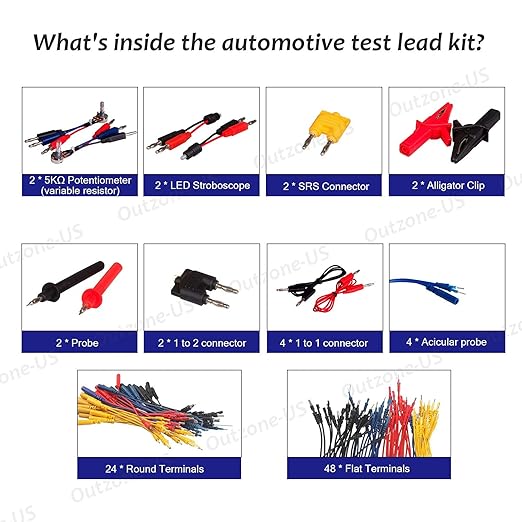 Outzone Automotive Test Lead Kit 92 Pieces Electrical Testers Auto Diagnostic - Image 3